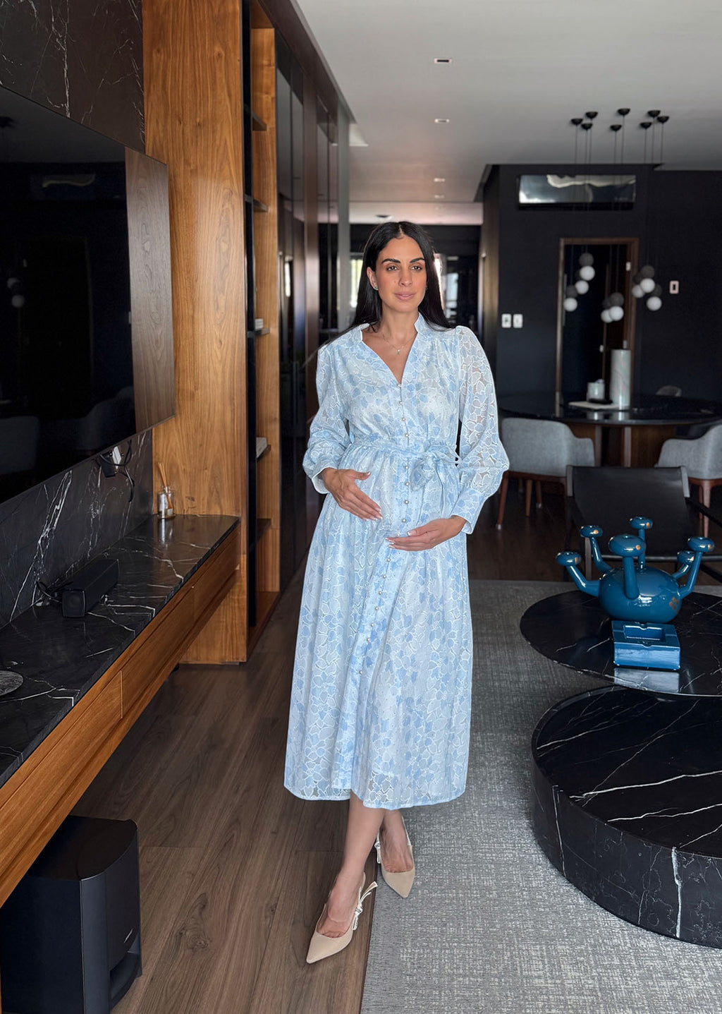vestido tipo zimmermann baby blue