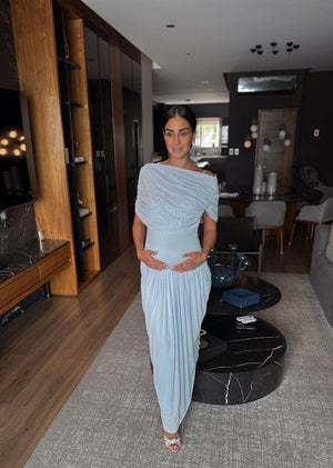 Vestido tul caído baby blue