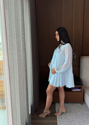 Vestido gasa baby blue olanes