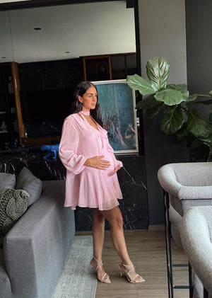 Vestido gasa baby pink