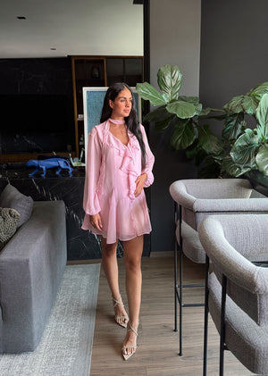 Vestido gasa baby pink