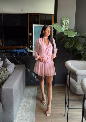 Vestido gasa baby pink