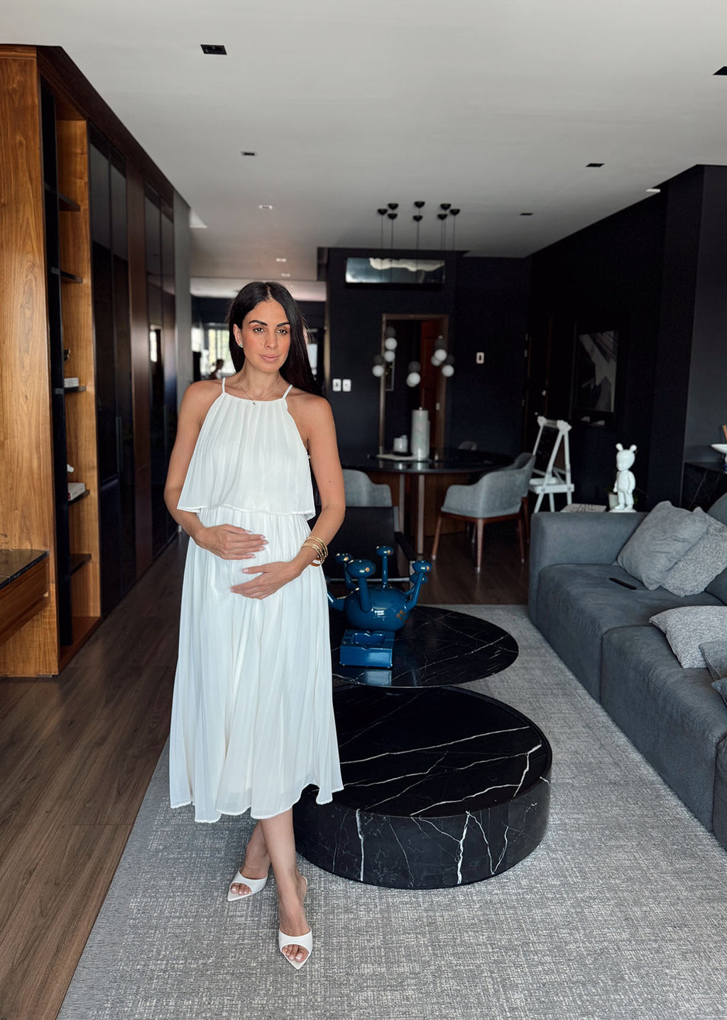 Vestido blanco tirantes tablones