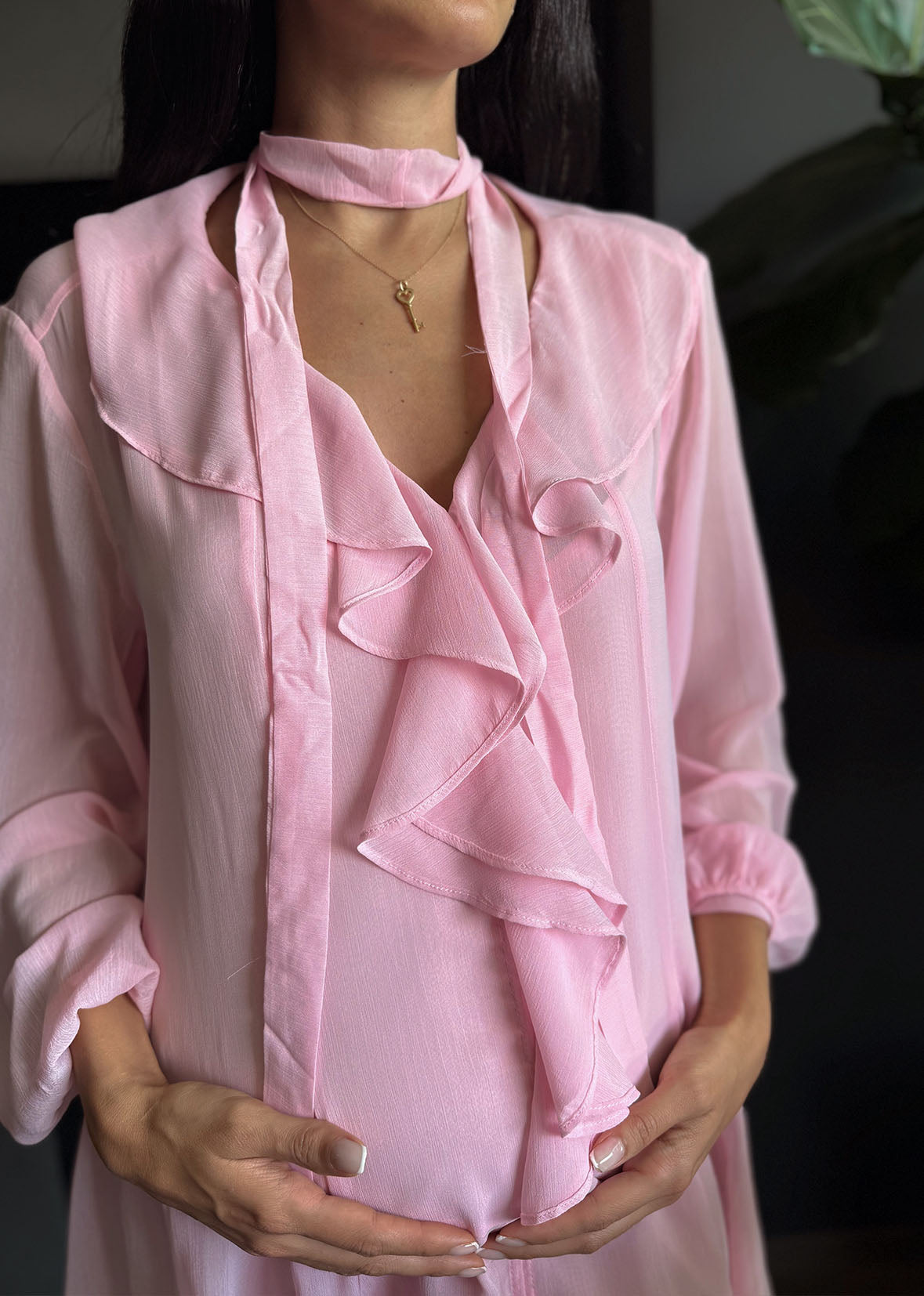 Vestido gasa baby pink