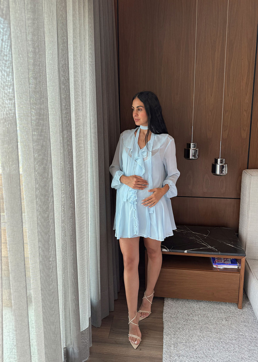 Vestido gasa baby blue olanes