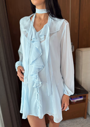 Vestido gasa baby blue olanes