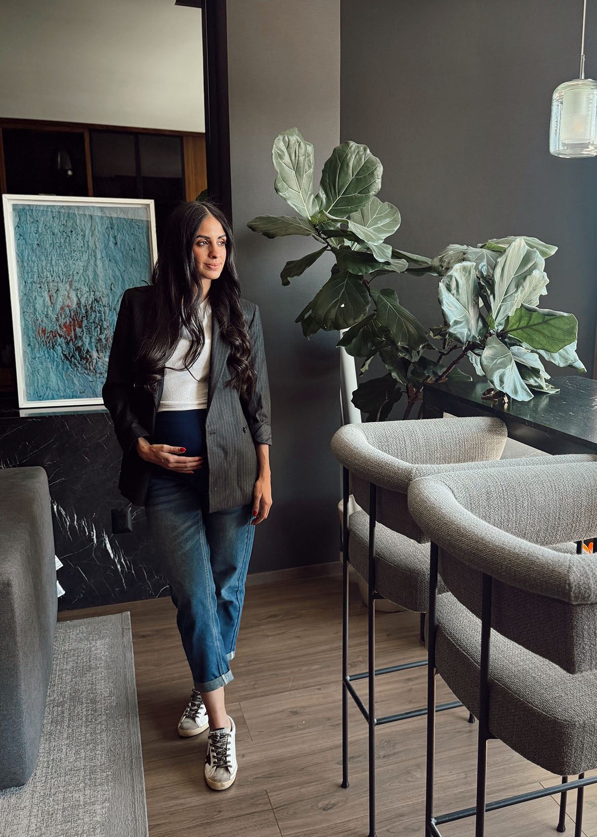 Jeans maternidad mom fit