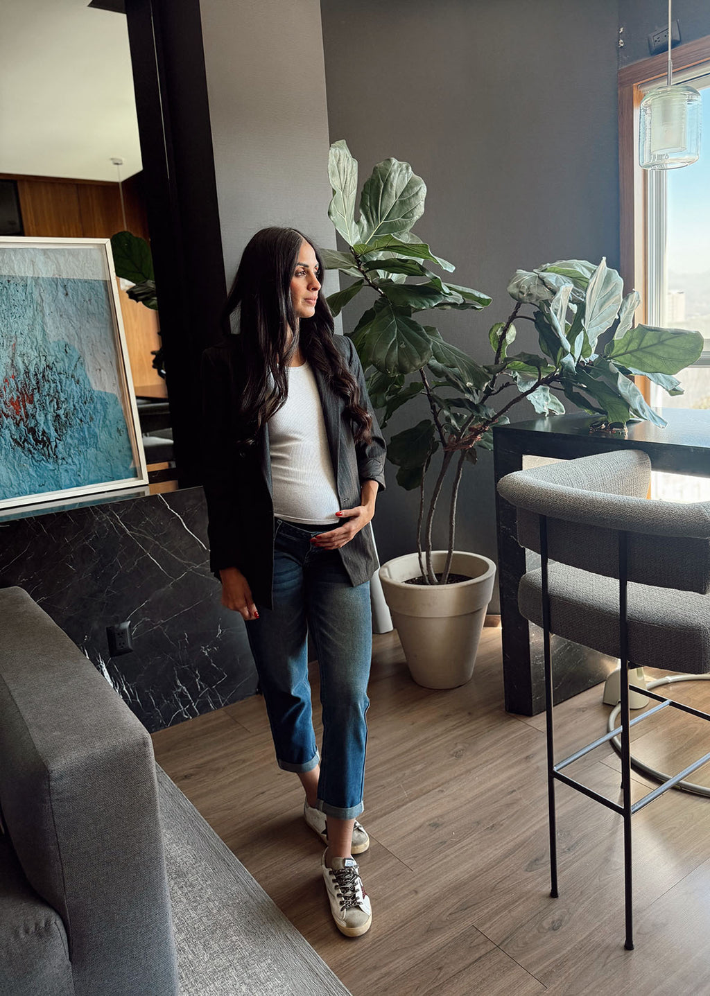 Jeans maternidad mom fit