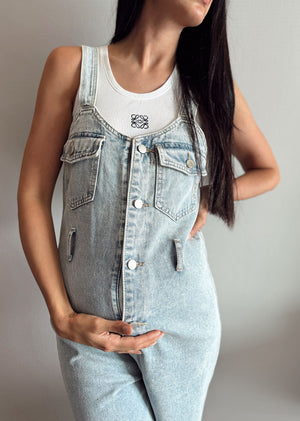Overol denim botones