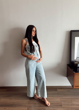 Overol denim botones