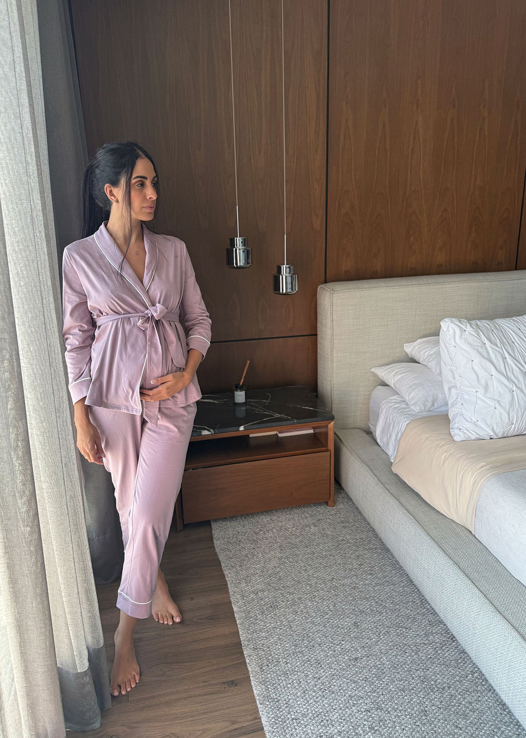 set pijama lila cinto
