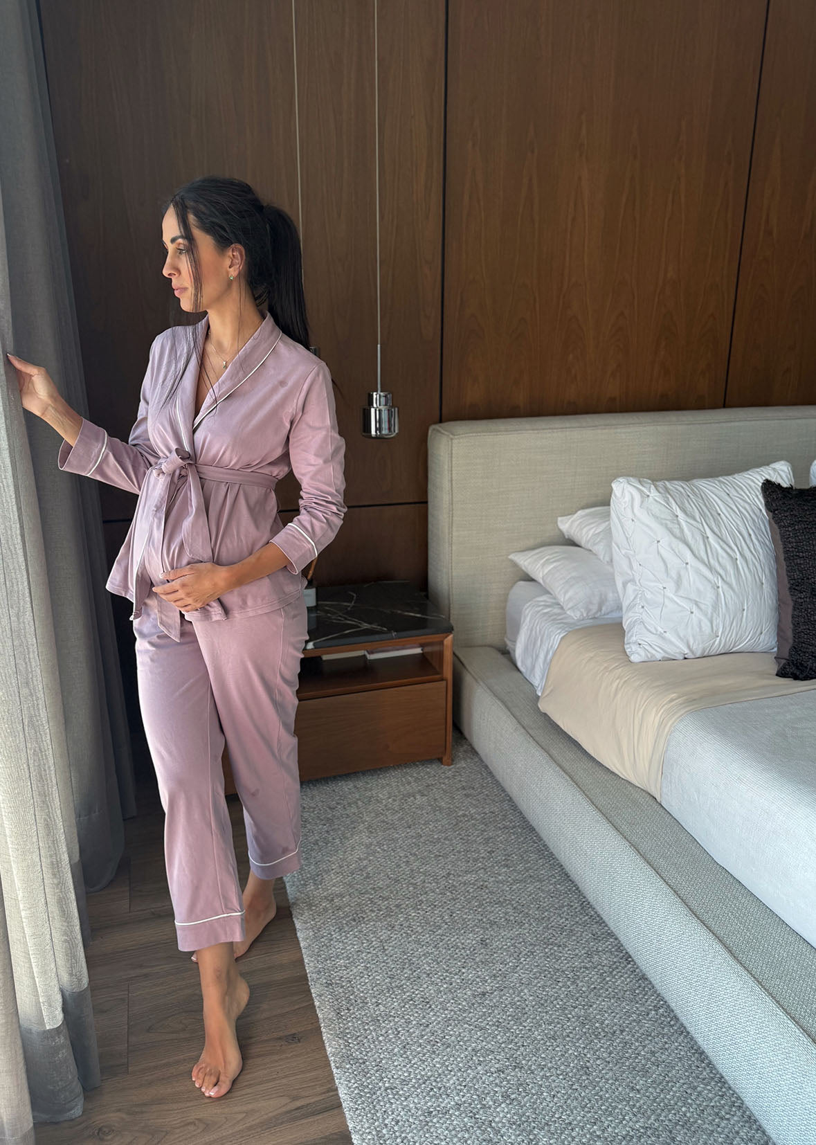 set pijama lila cinto
