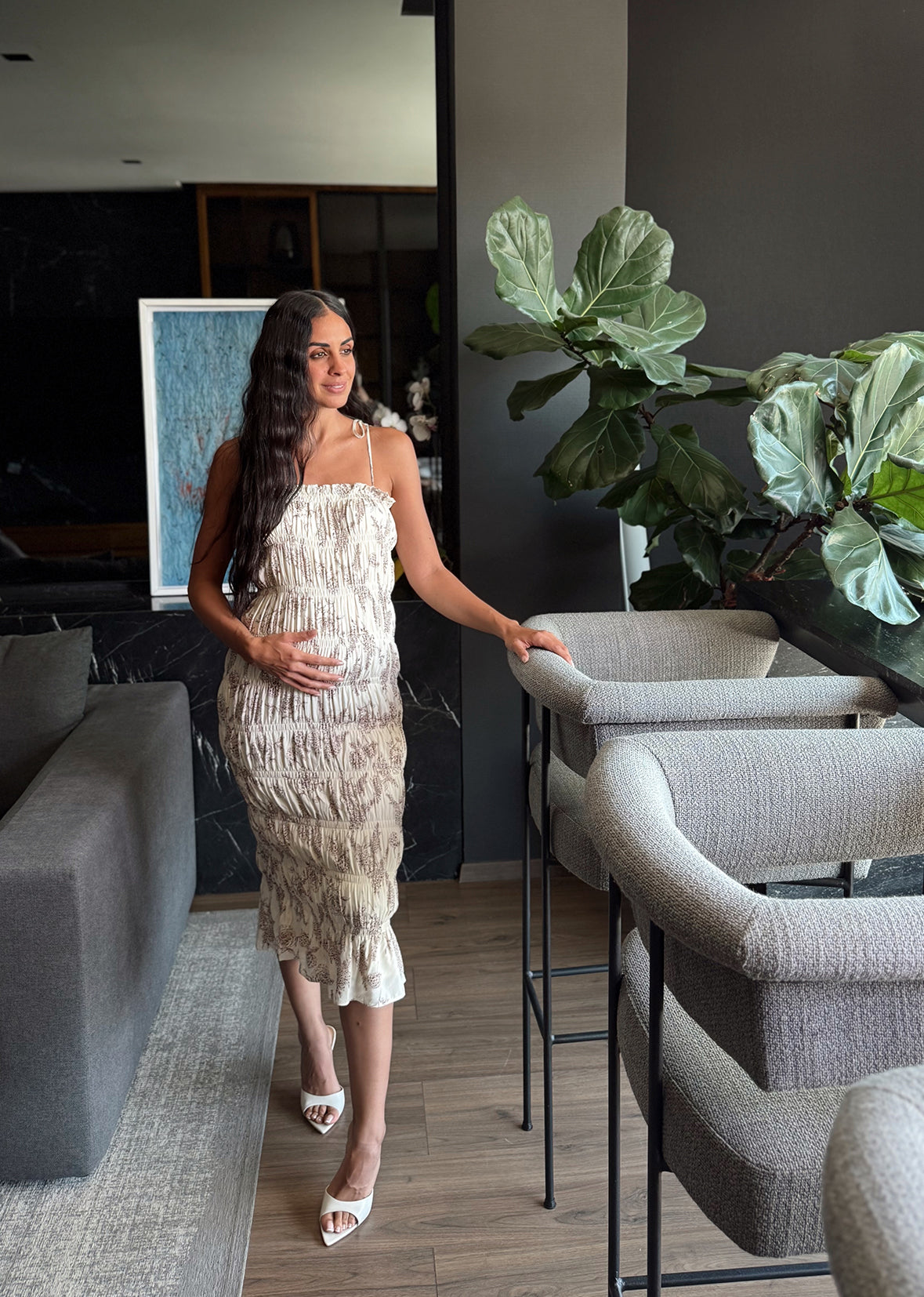 Vestido midi tirantes elástico