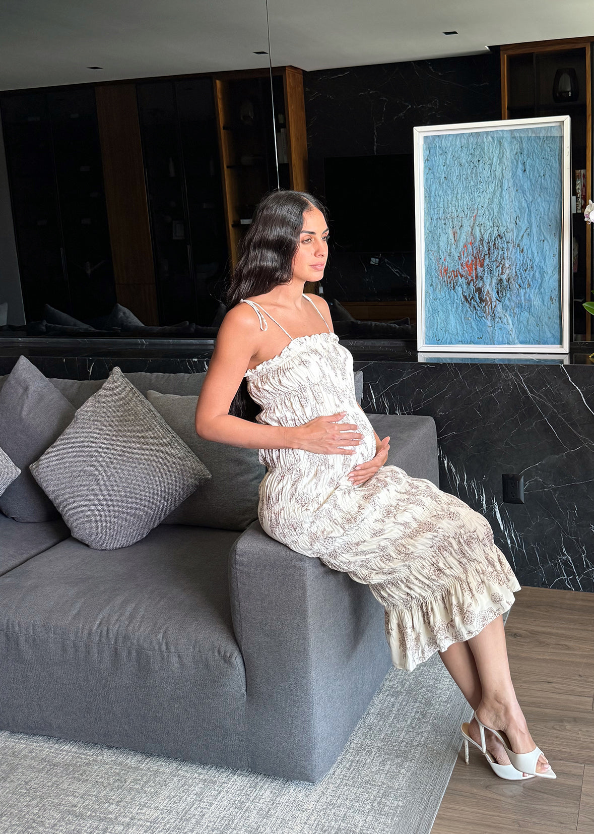 Vestido midi tirantes elástico