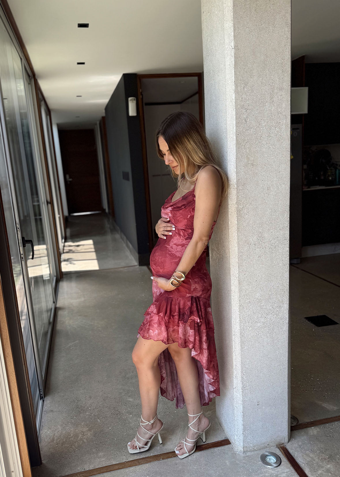 Vestido asimétrico tul elástico