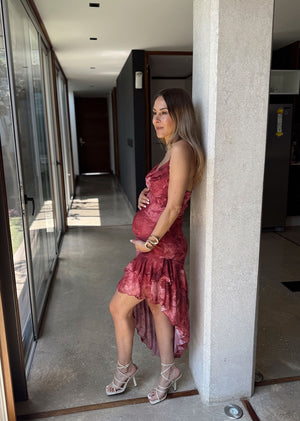 Vestido asimétrico tul elástico