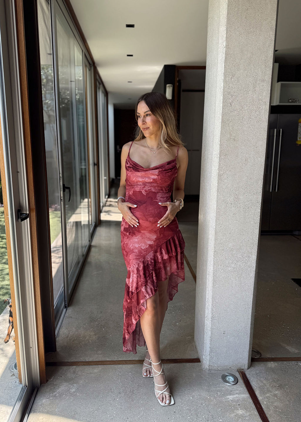 Vestido asimétrico tul elástico