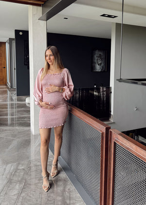 Vestido strech rosa palo