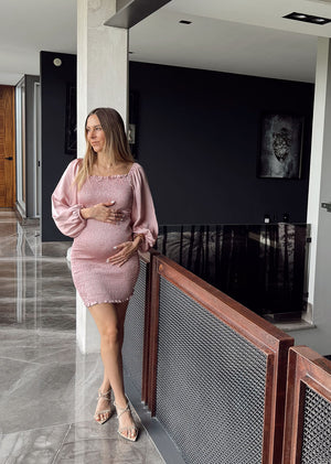 Vestido strech rosa palo