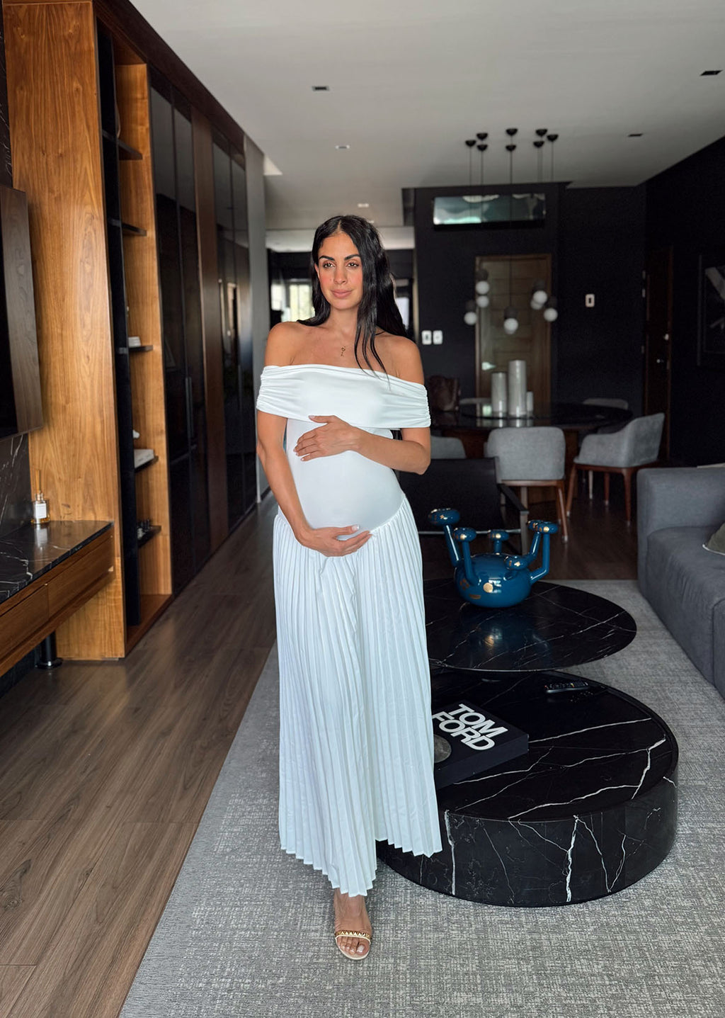 Vestido tablones blanco