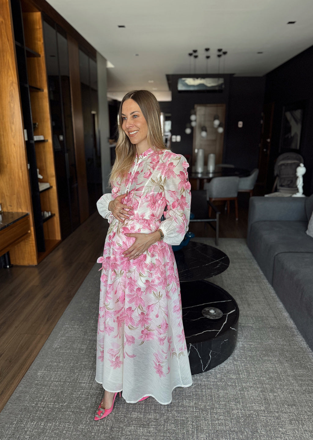 Vestido aplicación flor colgante tipo Zimmerman