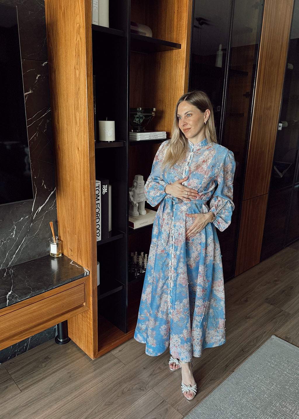 Vestido azul flores tipo zimmerman