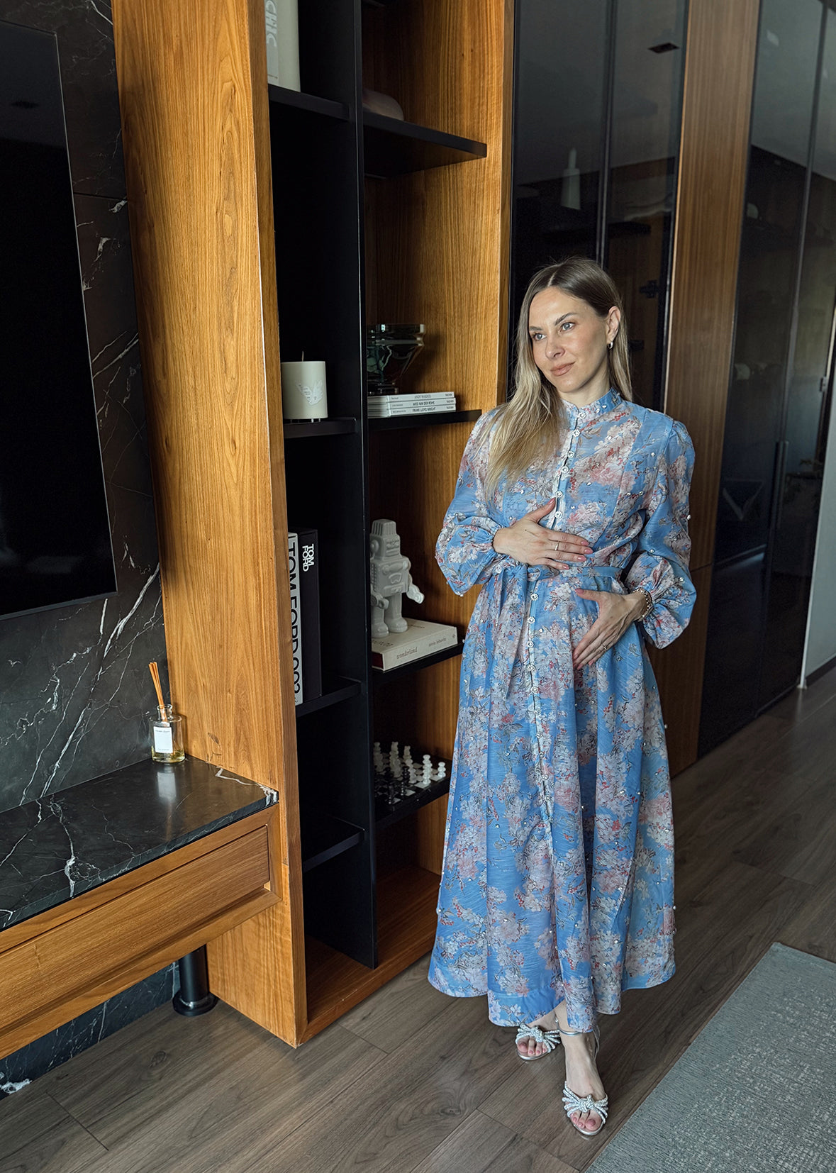 Vestido azul flores tipo zimmerman